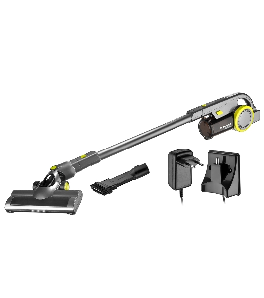 Пылесос вертикальный BRAYER BR4262 черный/желтый, питание от аккумулятора, 180 Вт, уборка сухая, пылесборник 1 л