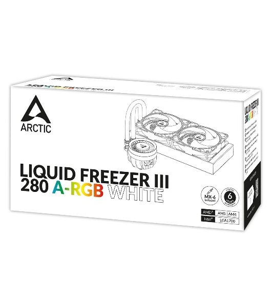 Система жидкостного охлаждения Arctic Liquid Freezer III 280 белый, 140 мм, алюминий/медь, 2800 об/мин, 26 дБ, 4 pin, 260 Вт