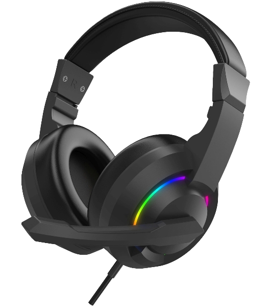 Гарнитура Oklick HS-L315G чёрный, проводная, 3.5 мм, подсветка
