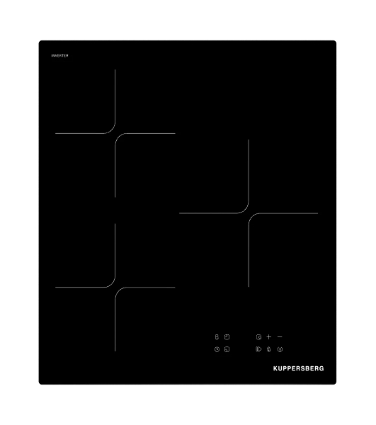 Варочная панель Kuppersberg ICI 406, индукция, High-Tech, 45 см, 9 уровней мощности, inverter, таймер, пауза, Booster, автоматическое отключение, сенсорное управление, автоматическое закипание, черный