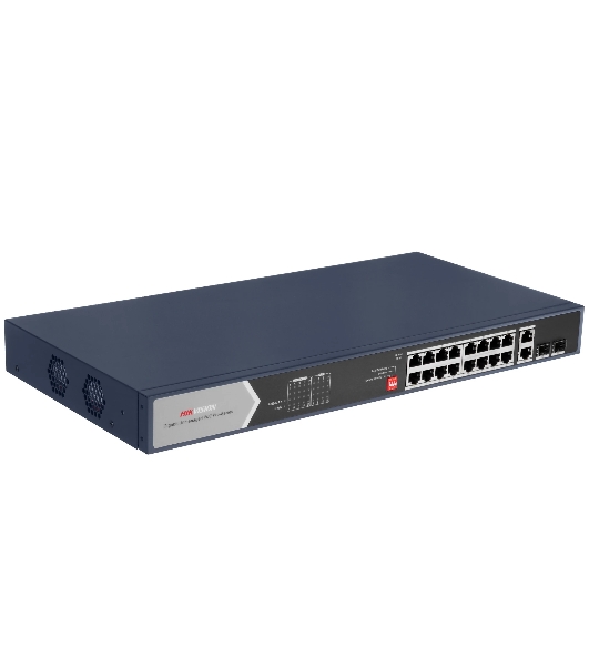 Коммутатор Hikvision DS-3E0520HP-E, 12×1 Гбит/с PoE+ + 6×1 Гбит/с + 2×1 Гбит/с SFP, неуправляемый