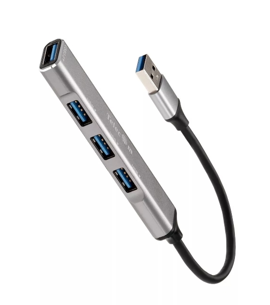 Переходник USB 3.0 -->USB3.0+3 USB2.0, Aluminum Shell, 0.2м Telecom TA308U