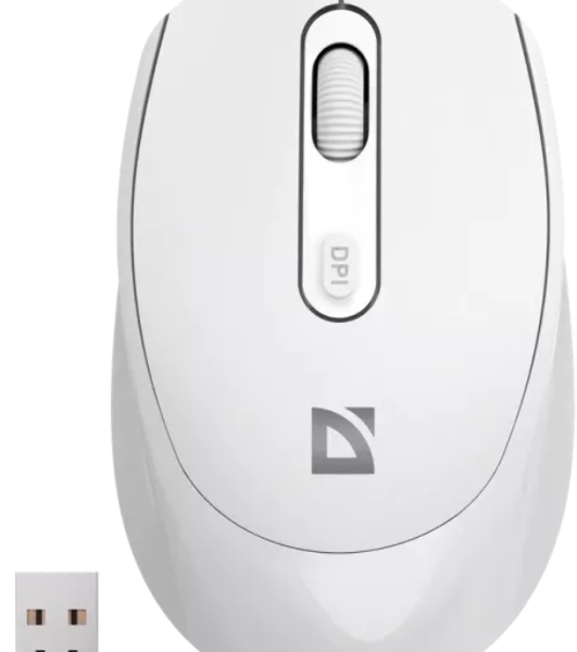 Мышь беспроводная Defender Vision MS-376 белый, 1600 dpi, радиоканал, Bluetooth, USB, кнопки - 4