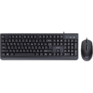 Комплект клавиатура+мышь Acer OCC400 проводной, USB, 2000 DPI, черный