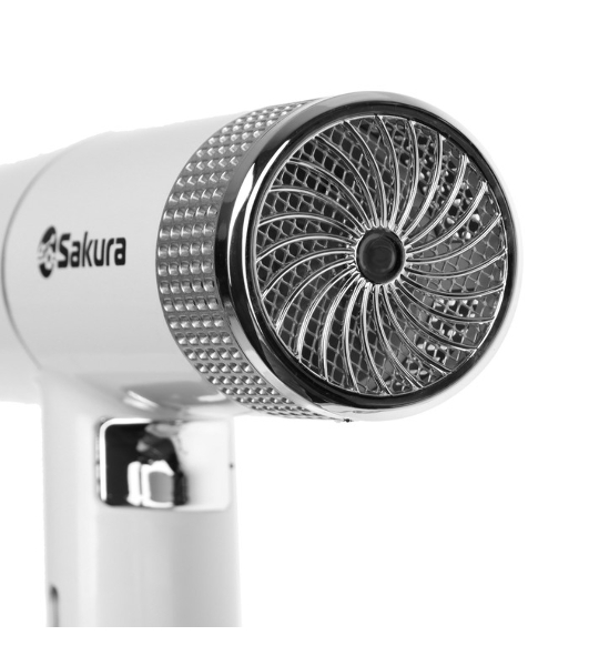 Фен SAKURA SA-4051W белый/серый, 1600 Вт, компактный