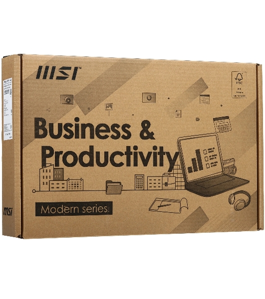 Ноутбук MSI Modern 15 F1MG/15.6'/IPS/Intel Core 5 120U/16GB/512GB SSD/Intel Graphics/DOS/серый/1.7kg