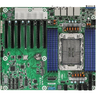 Серверная материнская плата ASRock GNRD8-2L2T, 1xE2 (LGA 4710), встроен в процессор, 8xDDR5, 0xSATA, 2xM.2, 7xPCIe 5.0 x16, 1xVGA, 2x1Gb LAN, 2x10Gb LAN, IPMI, 2xUSB-A 5Gbps, SSI CEB