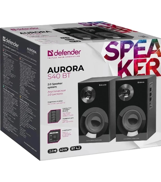 Акустическая система Defender Aurora S40 BT 2.0 40Вт, bluetooth, 220В