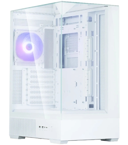 Компьютерный корпус ZALMAN P40 Prism, ATX, белый, WINDOW, 2x3.5', 3x2.5', 1xUSB TYPE-C, 2xUSB 3.0, REAR 1x120мм ARGb