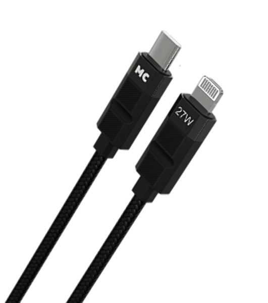 Дата-кабель MORE CHOICE (4620202555069) K87ia 2м USB 3.0A PD 27W для Lightning ng 8-pin Type-C - 2м, черный