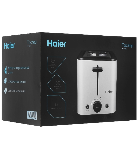 Тостер Haier HT-601 нержавеющая сталь, 900 Вт, 2 слота