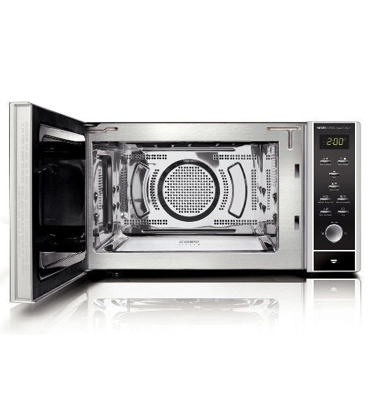 Микроволновая печь CASO MCG 25 Ceramic Chef зеркальный/черный, 25 л, 900 Вт, переключатели - кнопки, поворотный механизм