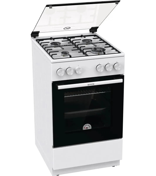 Плита газовая Gorenje GG5A10WH белый, конфорок 4 газовых, духовка 70 л, 50 см x 85 см x 59.4 см