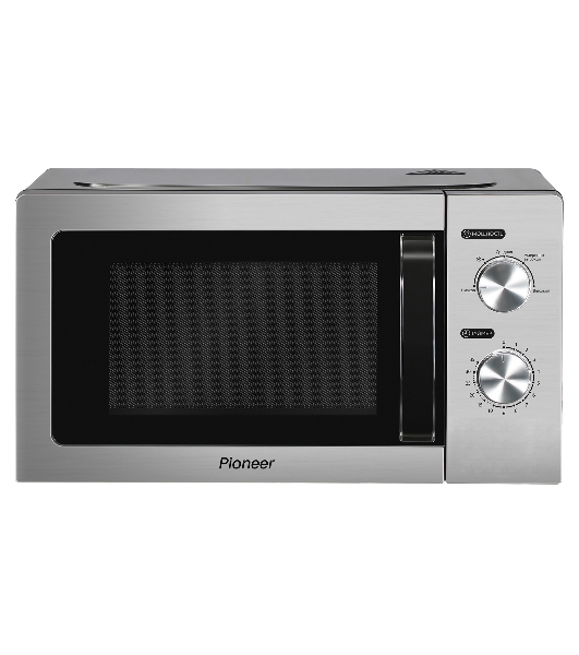 Микроволновая печь Pioneer MW212M серебристый/черный, 20 л, 700 Вт, переключатели - поворотный механизм
