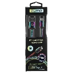 Кабель Qumo, USB 2.0-Type C, 1м, 5/9/12В, 5A, 22.5Вт (Huawei FCP и SCP), опл. металл. пружинка, кон. металл, rainbow, фото3