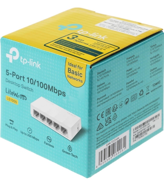 Коммутатор TP-Link LS1005, 5 портов Ethernet 100 Мбит/с