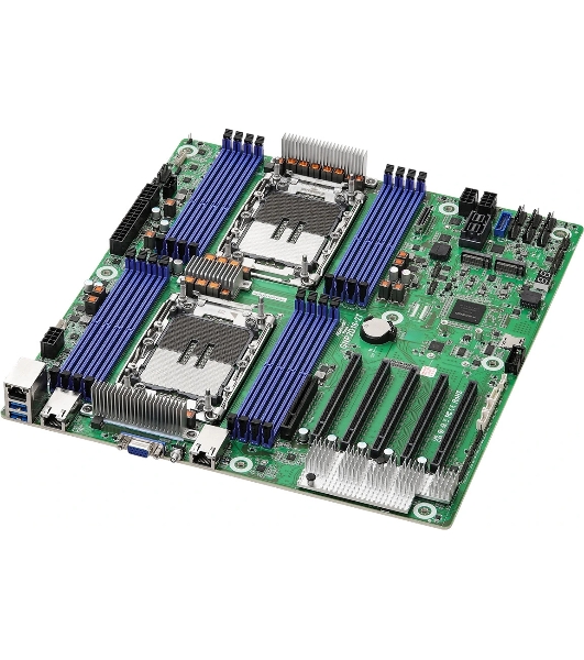 Серверная материнская плата ASRock GNR2D16-2T, 2xE2 (LGA 4710), встроен в процессор, 16xDDR5, 0xSATA, 2xM.2, 5xPCIe 5.0 x16, 1xVGA, 2x10Gb LAN, IPMI, 2xUSB-A 5Gbps, SSI EEB