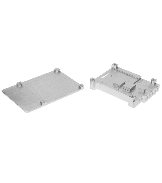 Корпус Qumo Aluminum case with double black fans, Raspberry Pi 4, silver(RS009)