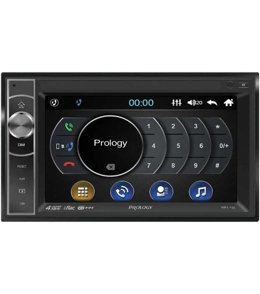 Автомагнитола Prology MPV-120, 2 DIN, 6.2', Bluetooth, USB Type-A, AUX, пульт ДУ