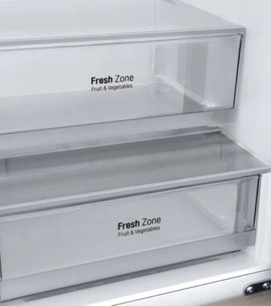 Холодильник LG GC-B459AEMW бежевый двухкамерный 234/110л морозилка снизу, No Frost