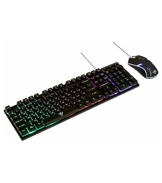 Комплект клавиатура+мышь Nakatomi KMG-2305U проводной, USB, 1600 DPI, черный