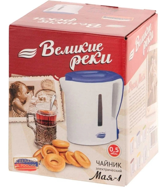 Чайник электрический Великие Реки Мая-1 бело-салатовый