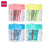 Точилка для карандашей ручная Deli E0574 Cubic, 1 отверстие, пластик, ассорти, дисплей, фото 1