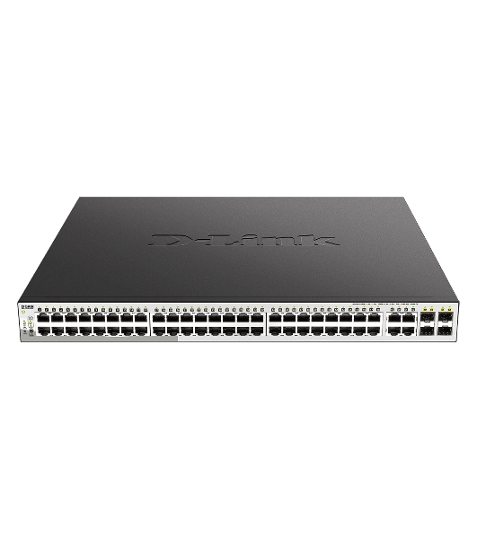 Коммутатор D-Link DGS-1210-52MP/F4A, 48×1 Гбит/с + 4×1 Гбит/с Combo, настраиваемый