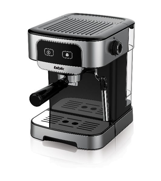 Кофеварка рожковая BBK BCM1500 черный/нержавеющая сталь, исп. кофе - молотый, 1.8 л, 1200 Вт, 20 бар