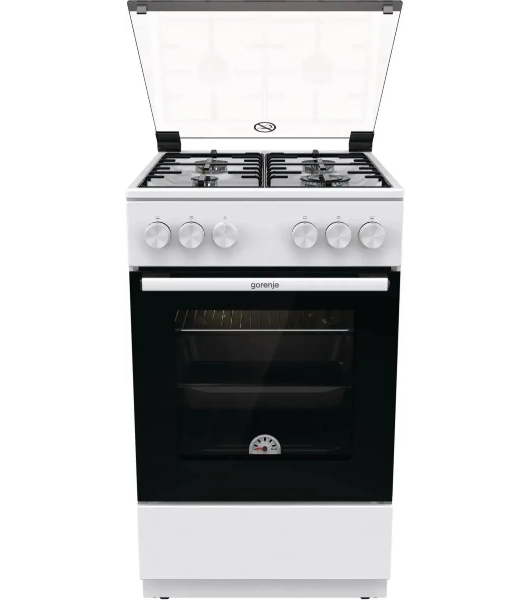 Плита газовая Gorenje GG5A10WH белый, конфорок 4 газовых, духовка 70 л, 50 см x 85 см x 59.4 см