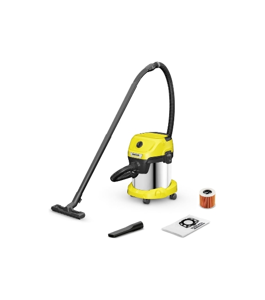 Строительный пылесос Karcher WD 3 S V-15/4/20 1000Вт (уборка: сухая) желтый