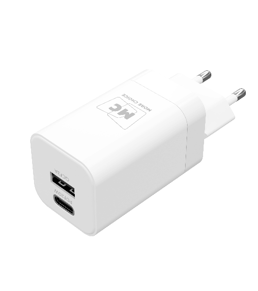 Сетевое зарядное устройство MORE CHOICE NC85i 1USB+1Type-C 3.0A PD 20W+QC3.0 для Lightning 8-pin Type-C, белый