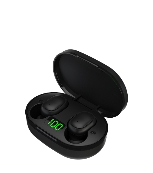 Наушники TWS Maxvi MHF-101BT UP черный, вкладыши, Bluetooth, сенсорное управление, до 4 ч