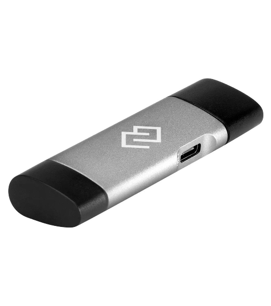 Кард-ридер Digma CR-СU2520-G/серый/SD/TF/micro-SD/micro-SDXC/miсro-SDHC/USB 2.0/Type-C/алюминий
