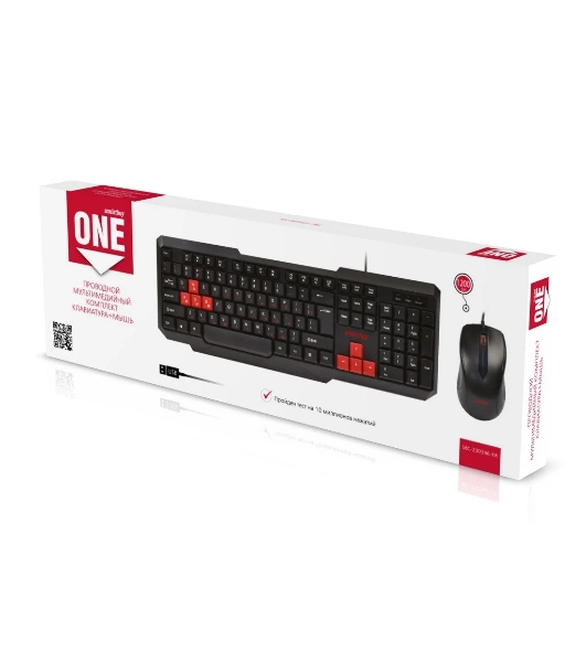 Комплект клавиатура+мышь Smartbuy ONE 230346AG беспроводной, USB, 1200 DPI, чёрный