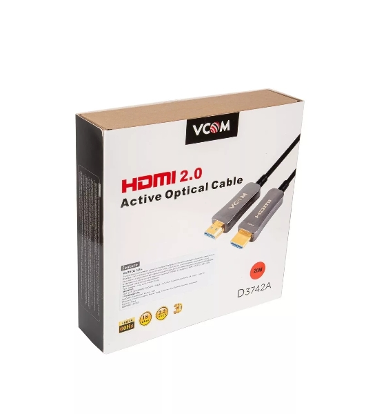 Активный оптический кабель HDMI 19M/M,ver. 2.0, 4K@60 Hz 20m VCOM