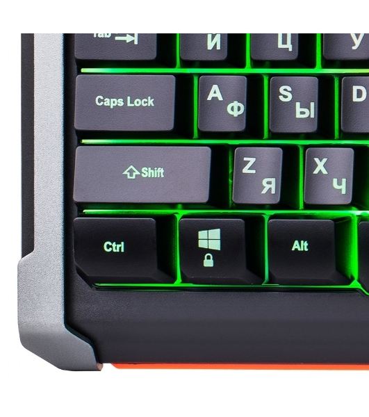 Клавиатура Oklick 717G Black Death проводная, USB Type-A, чёрный/серый