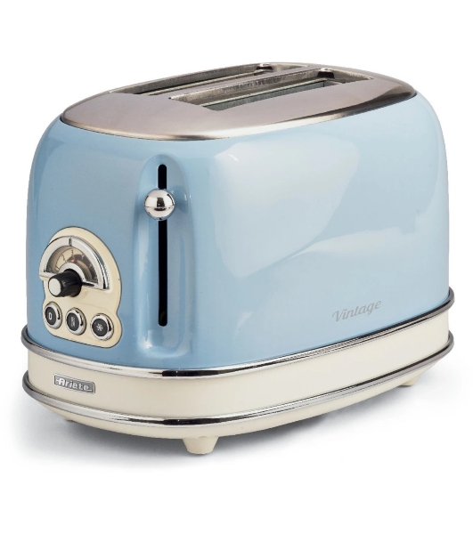 Тостер Ariete Vintage 155 голубой, 810 Вт, 2 слота