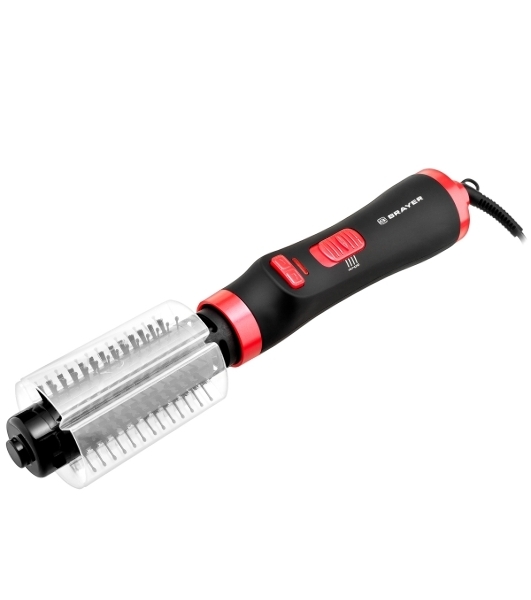 Фен-щетка BRAYER BR3133RD черный/красный, 1000 Вт, 40 мм