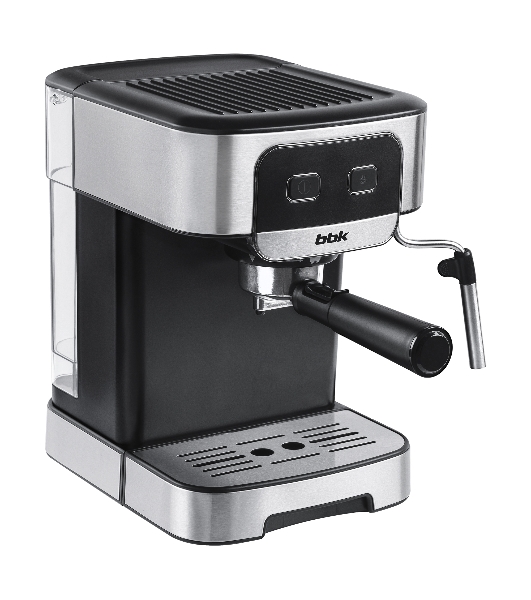 Кофеварка рожковая BBK BCM1500 черный/нержавеющая сталь, исп. кофе - молотый, 1.8 л, 1200 Вт, 20 бар