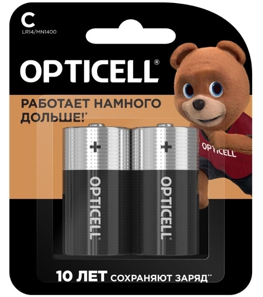 Элемент питания алкалиновый C/LR14 1.5В (блист. 2шт) Basic Opticell 5051004