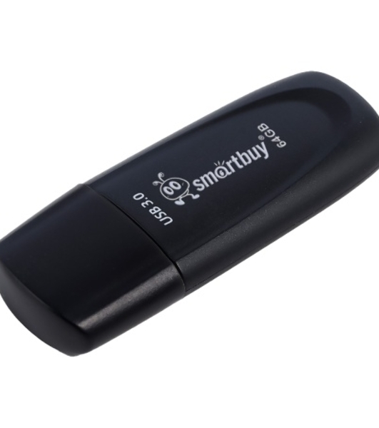 Флешка USB SmartBuy Scout black (SB064Gb3SCK), 64Gb, USB 3.0/3.1, R/W 100/40, черный