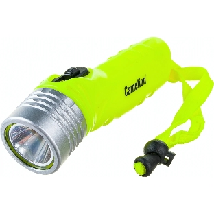 Фонарь Camelion LED51534, желт, LED 3W SEOUL глуб 30м, 4xLR6, дайв, пласт+алюм., блистер 13360