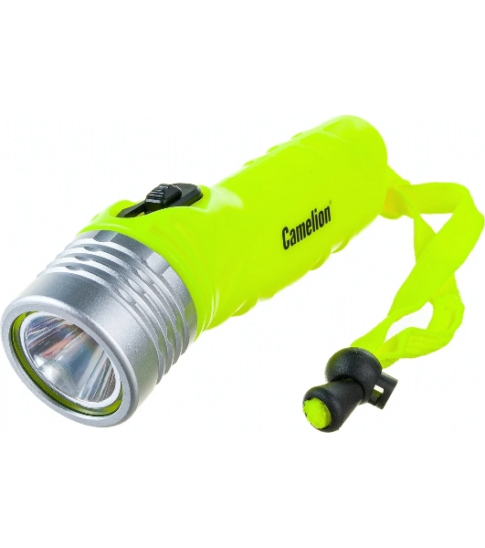 Фонарь Camelion LED51534, желт, LED 3W SEOUL глуб 30м, 4xLR6, дайв, пласт+алюм., блистер 13360