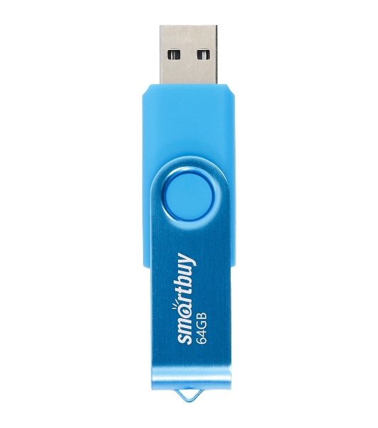 Флешка USB Smartbuy Twist Blue (SB064 Gb2TWB), 64Mb, USB 2.0, R/W 20/10, синий