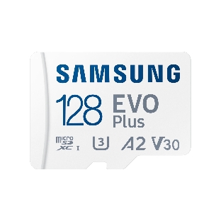 Флеш карта microSDXC 128Gb Samsung EVO Plus Class 10, A2, V30, UHS-I, W 90 МБ/с, R 160 МБ/с, MB-MC128SA/KR адаптер на SD