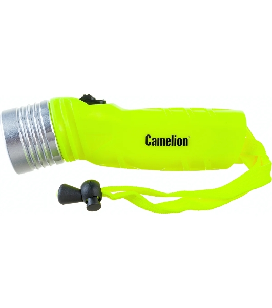 Фонарь Camelion LED51534, желт, LED 3W SEOUL глуб 30м, 4xLR6, дайв, пласт+алюм., блистер 13360