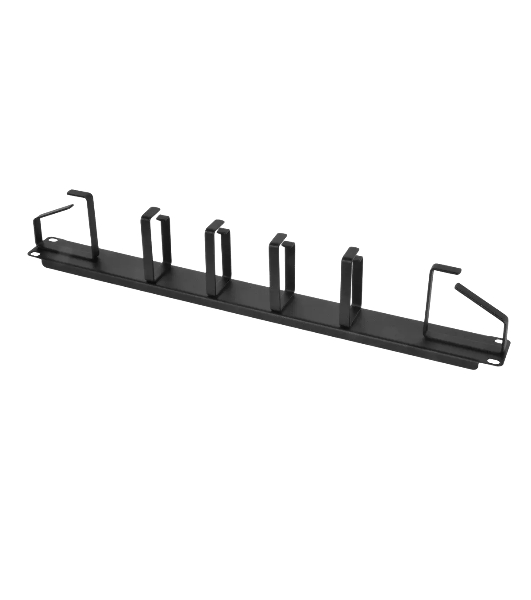 Органайзер кабельный горизонтальный 19' 1U, 6 колец, черный (ГКО-1-6-9005)