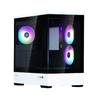 Компьютерный корпус ZALMAN P30 BW, MATX, BLACK/WHITE, WINDOW, 2x3.5', 3x2.5', 1xUSB TYPE-C, 1xUSB 3.0, SIDE 2x120мм ARGB, REAR 1x120мм ARGB