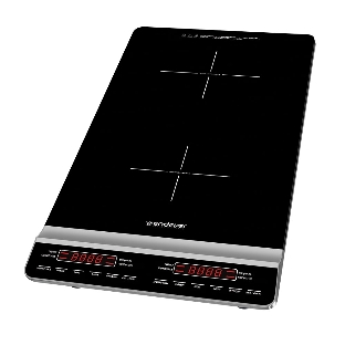 Плитка электрическая индукционного типа с двумя конфорками ENDEVER Skyline IP-67, черный, мощность 1800 Вт+1300 Вт, диаметр посуды 12-26 см, 2 шт/уп